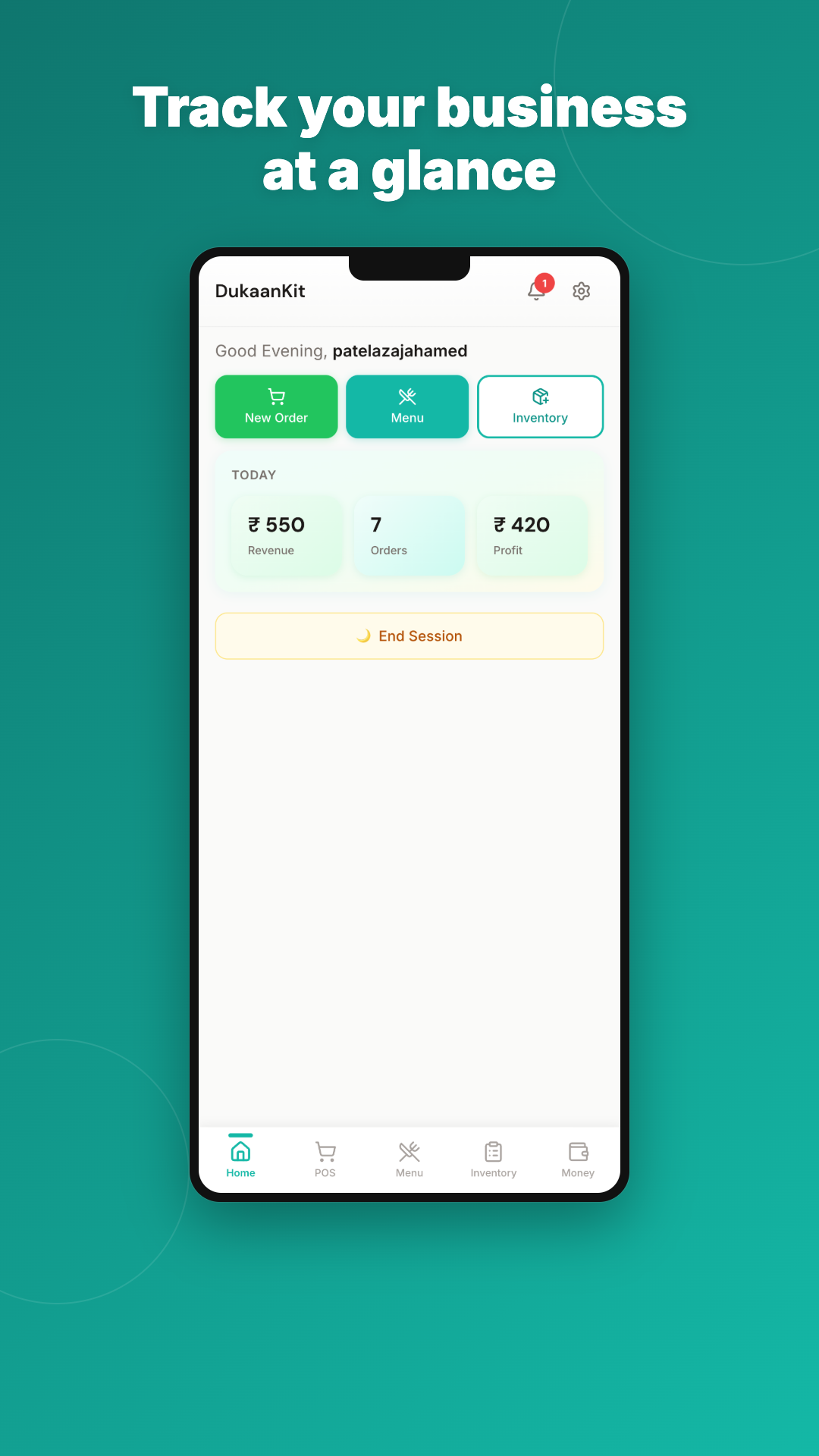 DukaanKit Home Dashboard