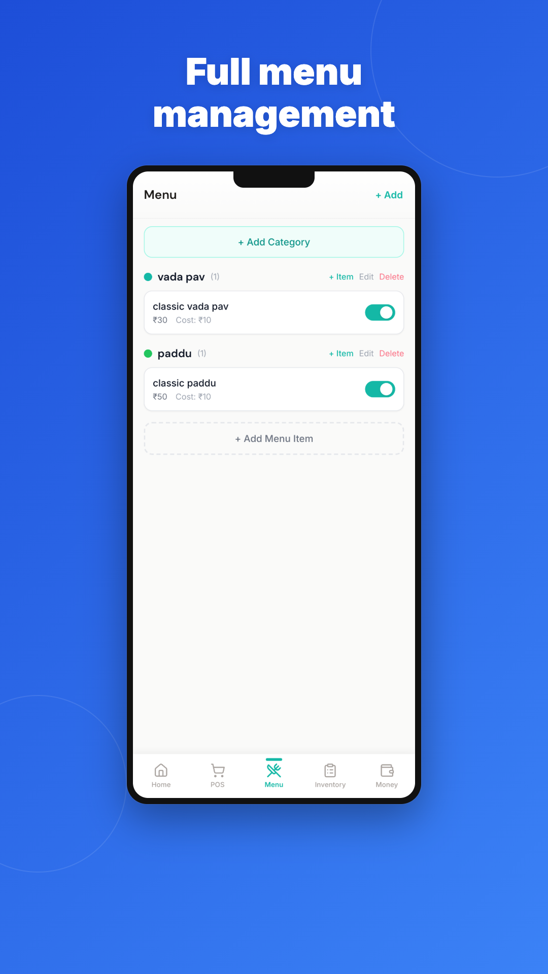 DukaanKit Menu Screen